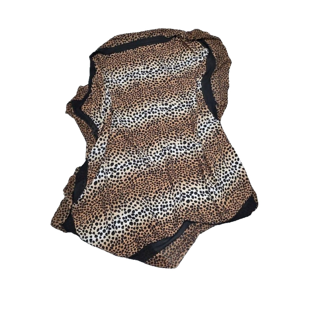 Great Vintage Leopard Print Silk ITALY Scarf square cover up large squar A004964 - Picture 3 of 10